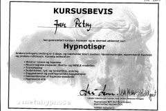 Hypnotisør - Certifikat